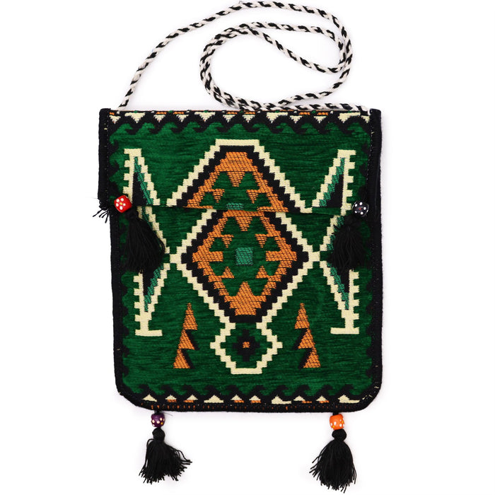 Kilim Messenger Bag Sommer - Smaragdgrün