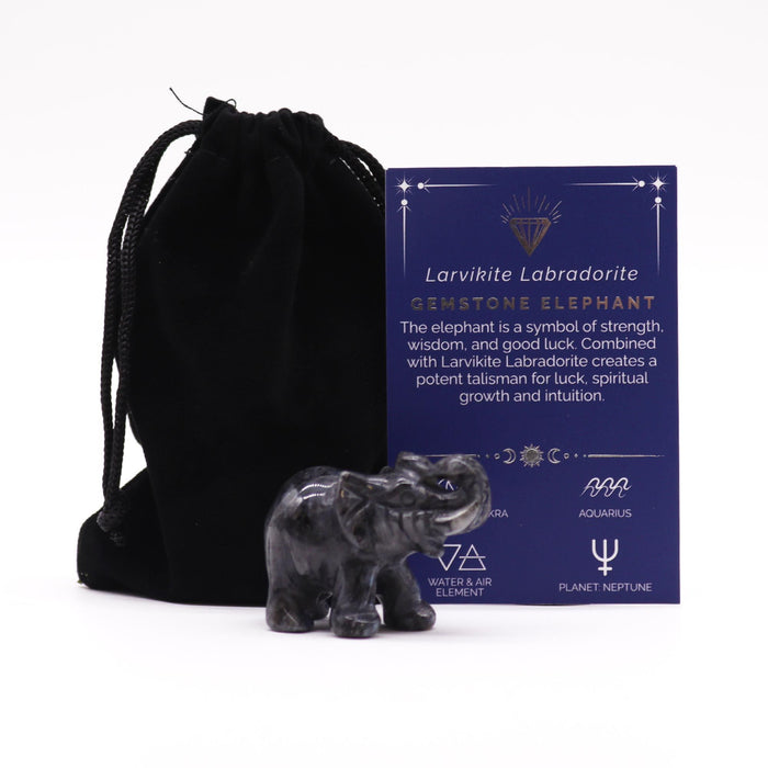 Edelstein Glückselefant - Larvikit Labradorit