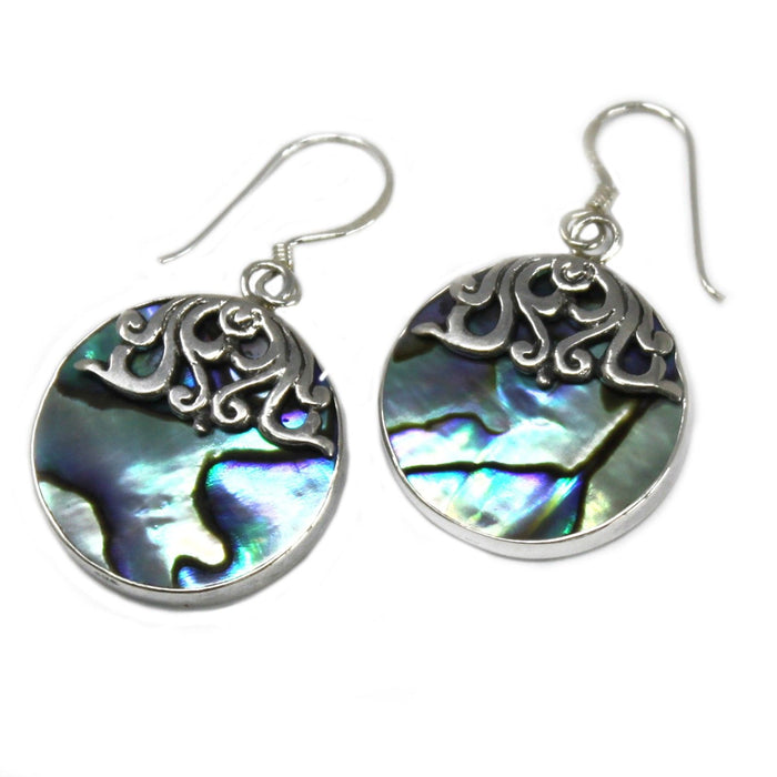 Ohrringe aus Sterlingsilber und Abalone-Muschel – Klassische Scheibe