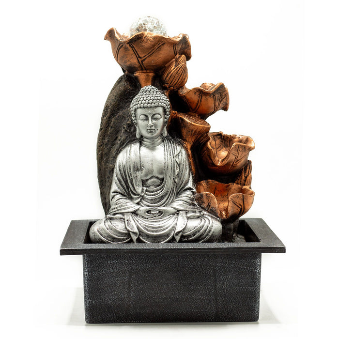 Tabletop Water Feature - Silver Buddha Cascade