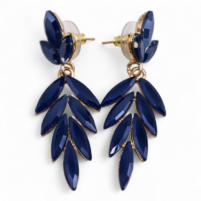 Nymph Aurora Glass Earrings - Long Drop, Royal Blue