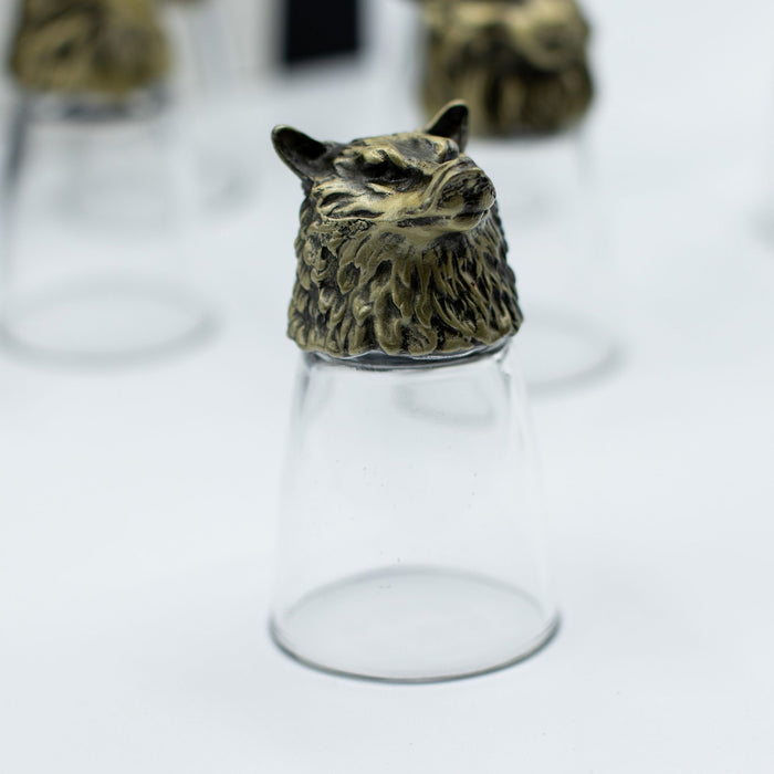 Coffret de 12 verres à shot (25ml) 'Bottoms Up' - Créatures de la Forêt & Mystiques, Bronze Antique