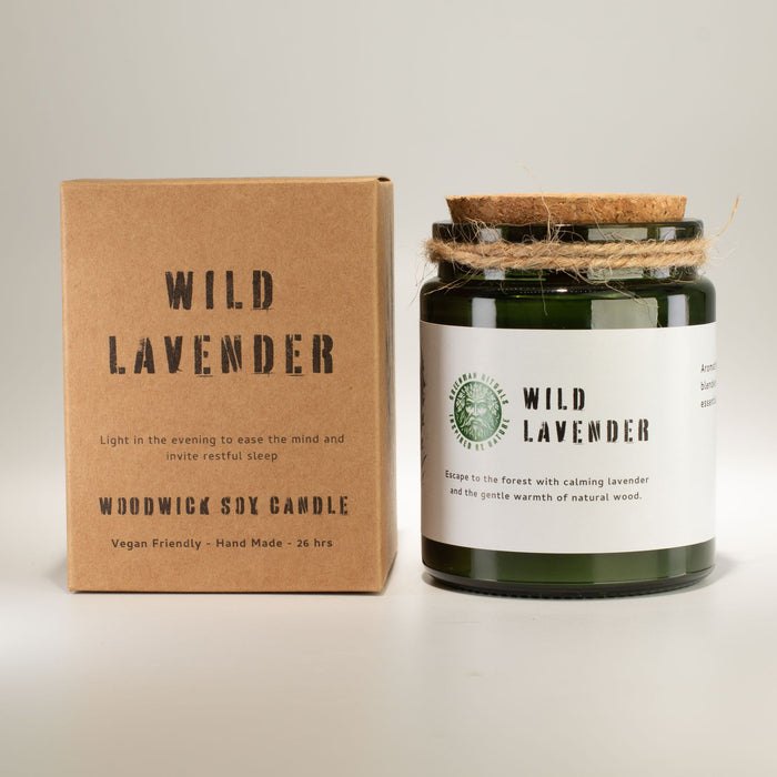 Greenman Woodwick Sojakerze - Wilder Lavendel