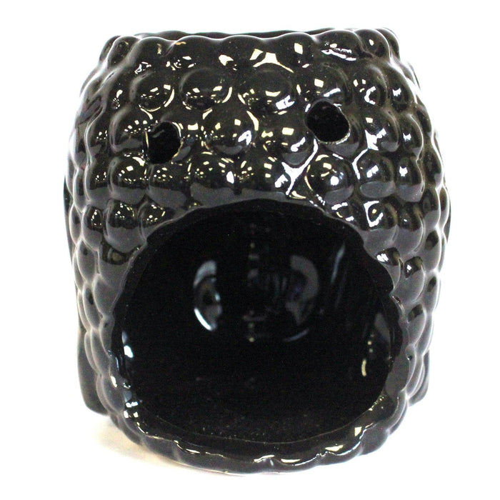 Keramik-Duftlampe - Buddha-Kopf, Schwarz