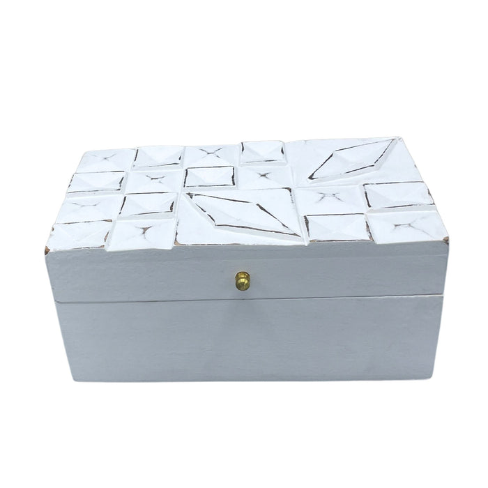 Vintage Deco Multi-Purpose Box - White Diamonds