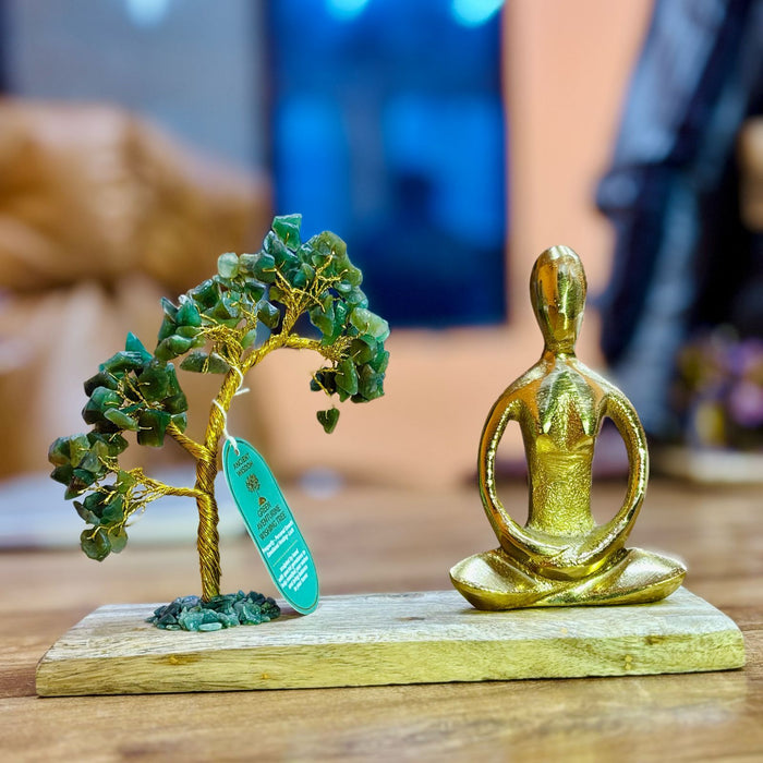 Edelstein Yoga-Garten - Padmasana-Pose, Grüner Aventurin