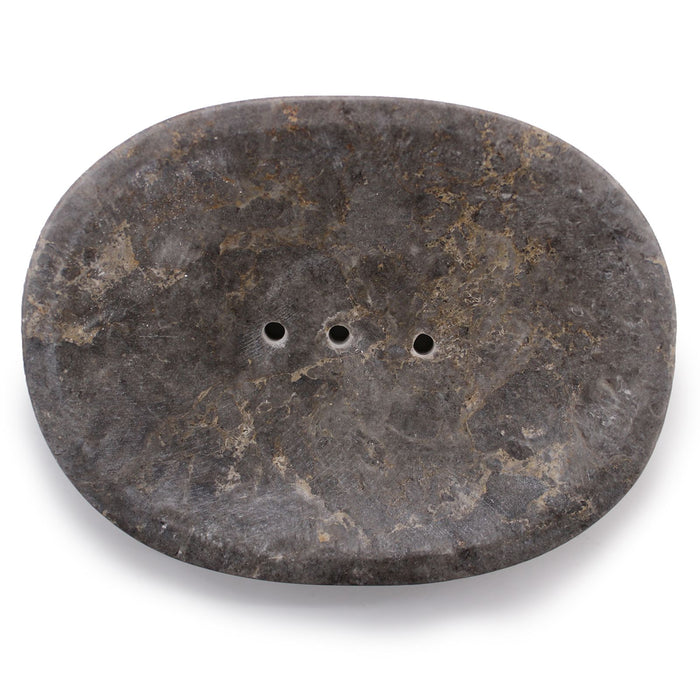 Seifenschale aus Stein – Oval, grauer Marmor