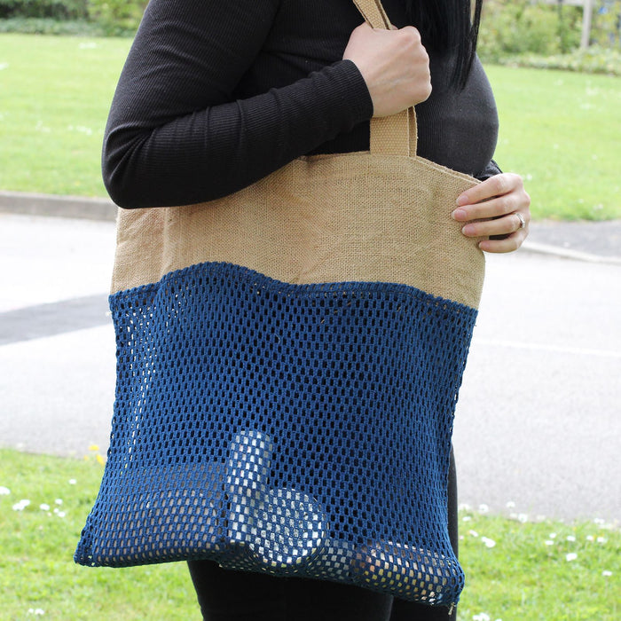 Jute- & Baumwollnetzbeutel – Denim