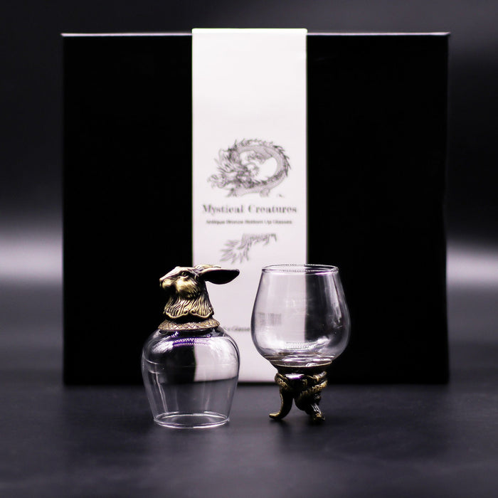 Gift Set of 6x Glasses (100ml) - Mystical Creatures, Antique Bronze