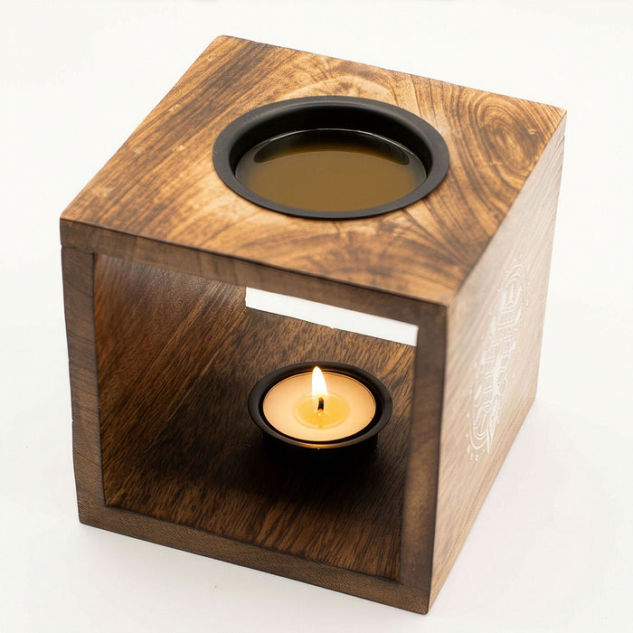 Große Duftlampe aus Mangoholz – Mondgöttin