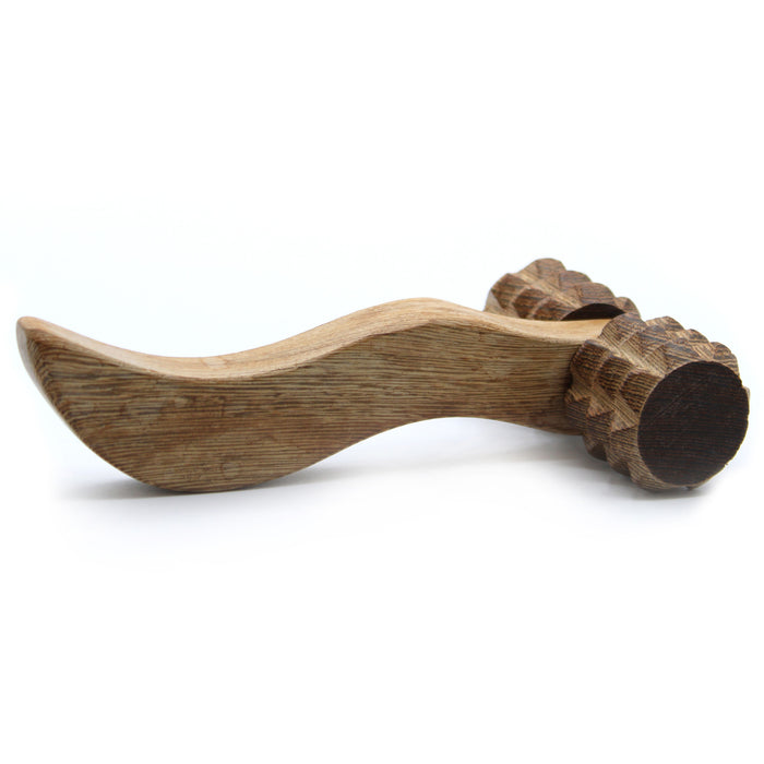 Hölzernes Massagegerät – Geriffelter Handroller