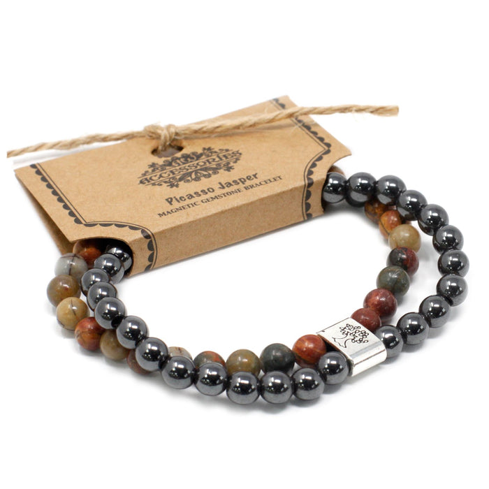 Magnetisches Edelsteinarmband – Picasso-Jaspis