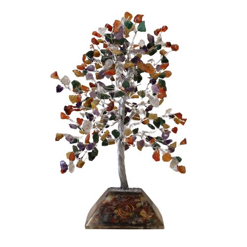 Edelsteinbaum mit verschiedenen Steinen und Organit-Basis – 320 Steine