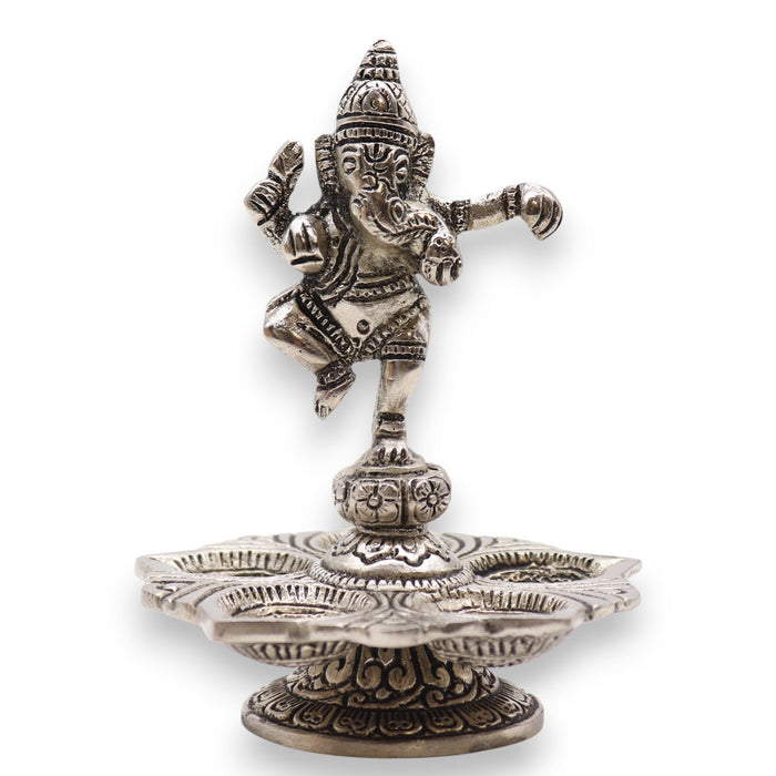 Räucherstäbchenhalter aus poliertem Aluminium – Tanzender Ganesha