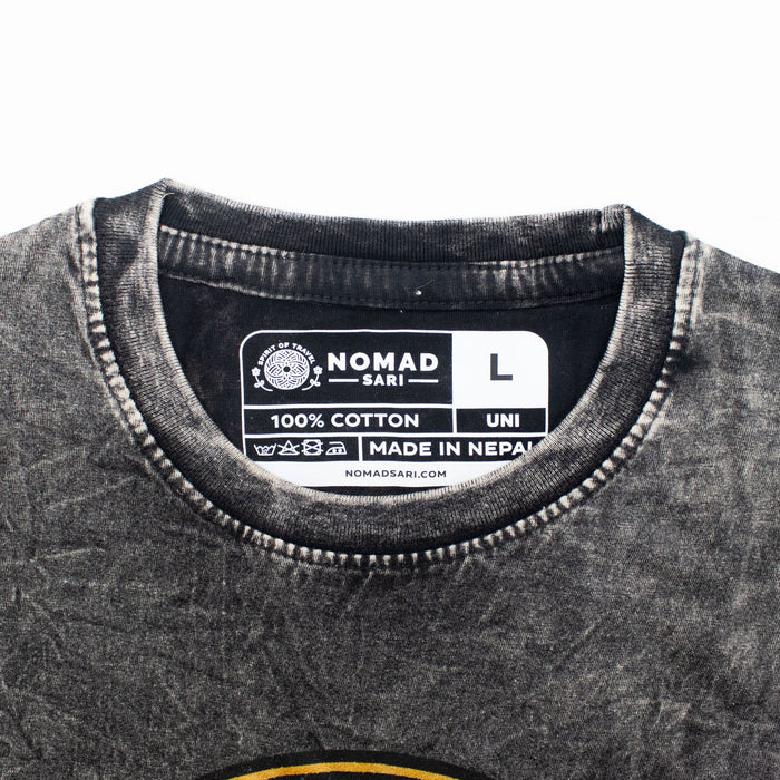 Stonewashed Baumwoll-T-Shirt – Rebel, Anthrazit (Large)
