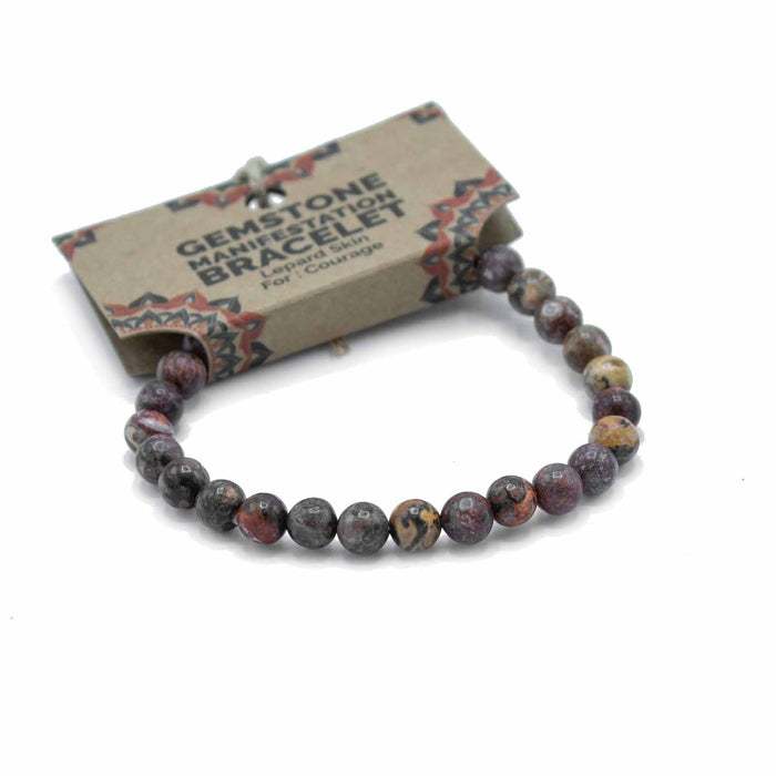 Gemstone 'Manifestation' Bracelet - Leopard Skin Jasper - Courage