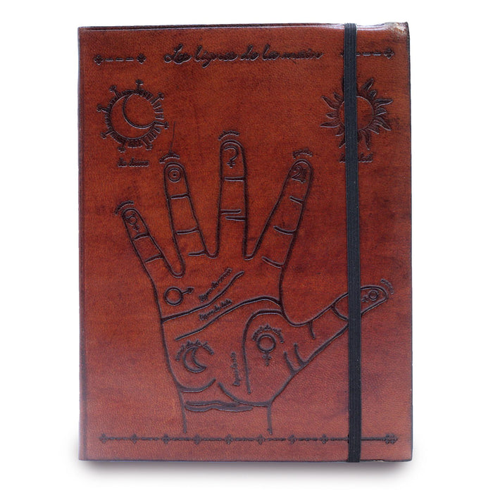 Vegetable Tanned Leather Notebook with Strap - Palmistry (Medium)