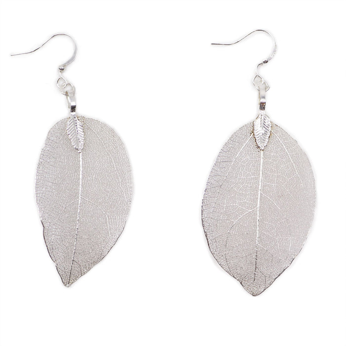 Bravery Leaf Earrings - Silver