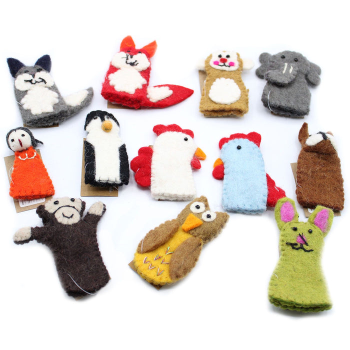 36x Filz-Fingerpuppen-Set – Tiere