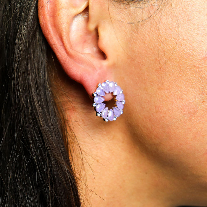 Nymph Aurora Glass Earrings - Loop, Lavender