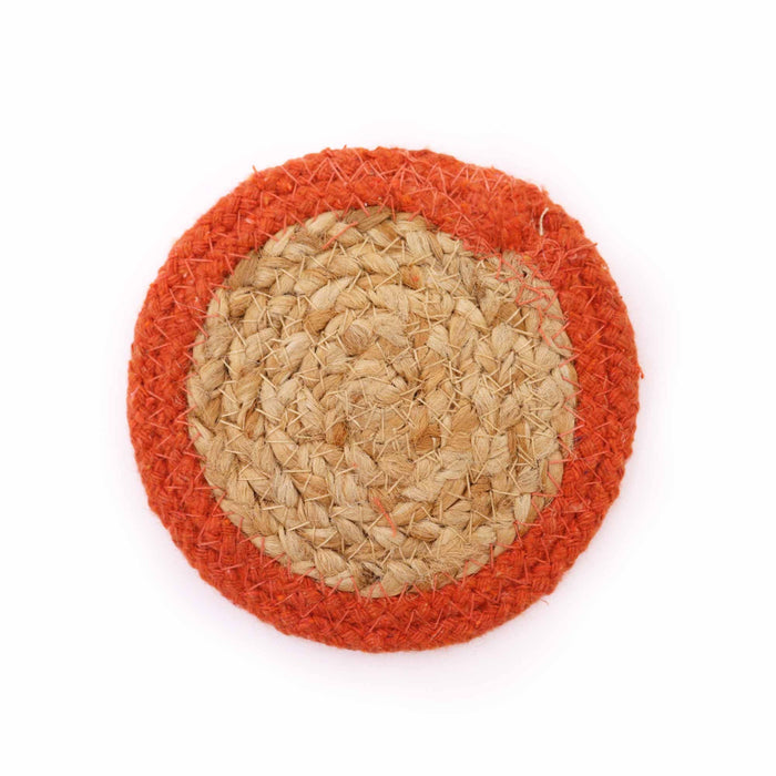 Jute & Cotton Coasters - Clay, Set of 4