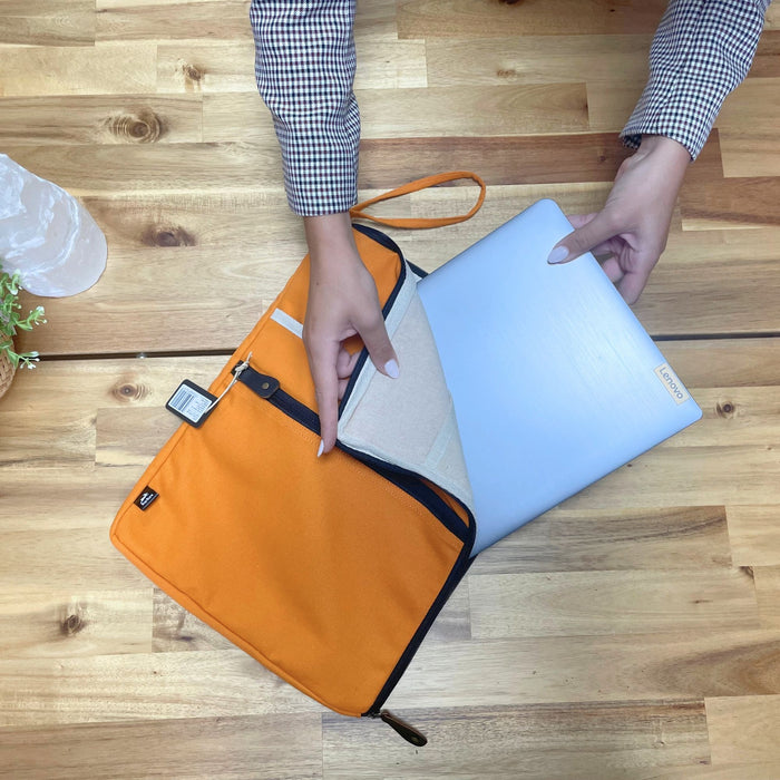 Große Canvas-Laptoptasche – Orange