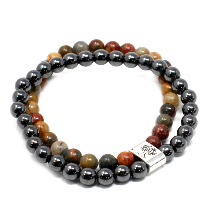 Magnetisches Edelsteinarmband – Picasso-Jaspis