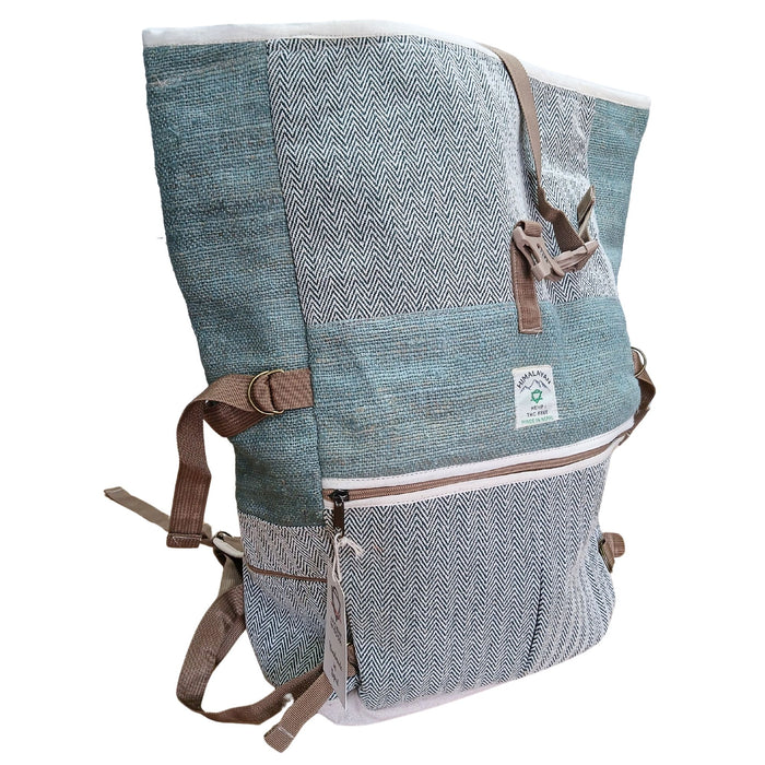 Hanf Trekking Rucksack mit Rollen - Salbeigrün
