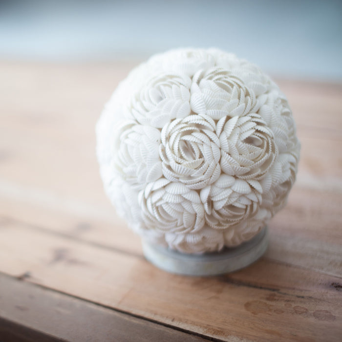 Boho Sea Shell Lamp - Rose Globe, 15cm