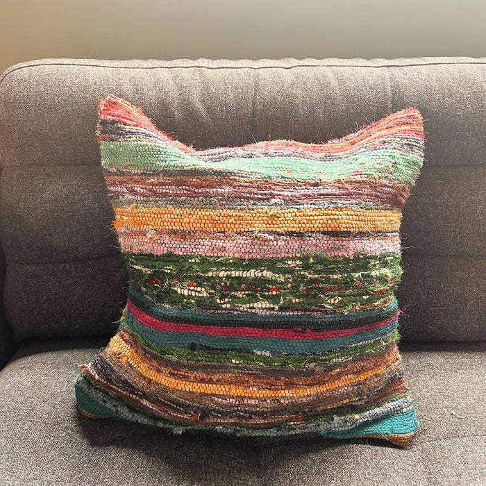 Rag Rug Cushion Cover - Charcoal Greys