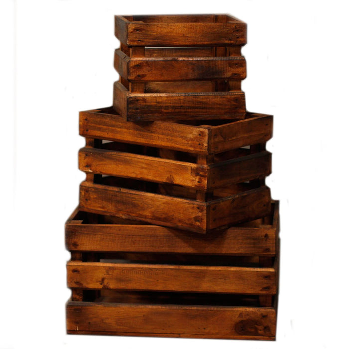 Aufbewahrungskisten aus Holz – Braun, 3er-Set