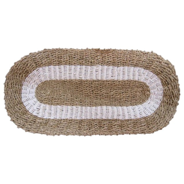 Ovaler Seegras-Teppich – Natur & Weiß