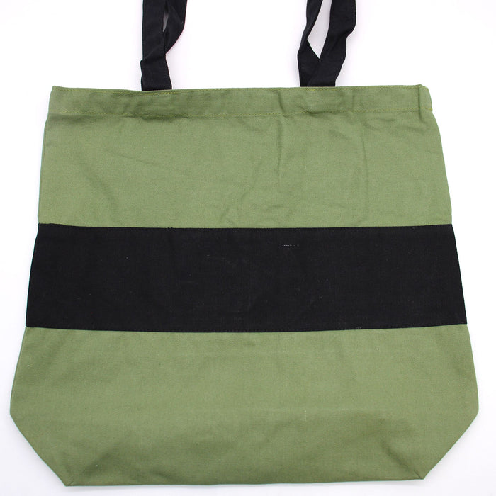 Two Tone Cotton Bag - Green & Black