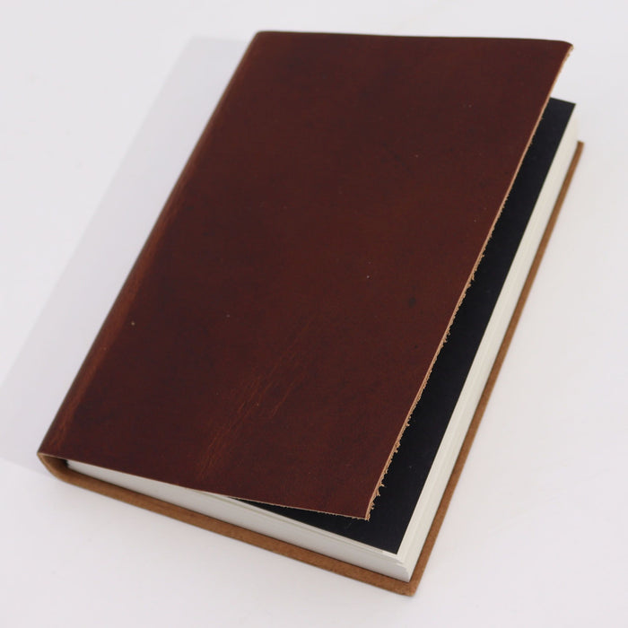Carnet en cuir - Havane foncé (17,8 x 12,7 cm)