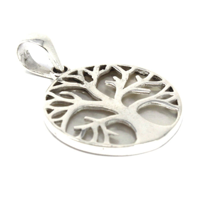 Sterling Silver & Mother-of-Pearl Pendant - Tree of Life (20mm)