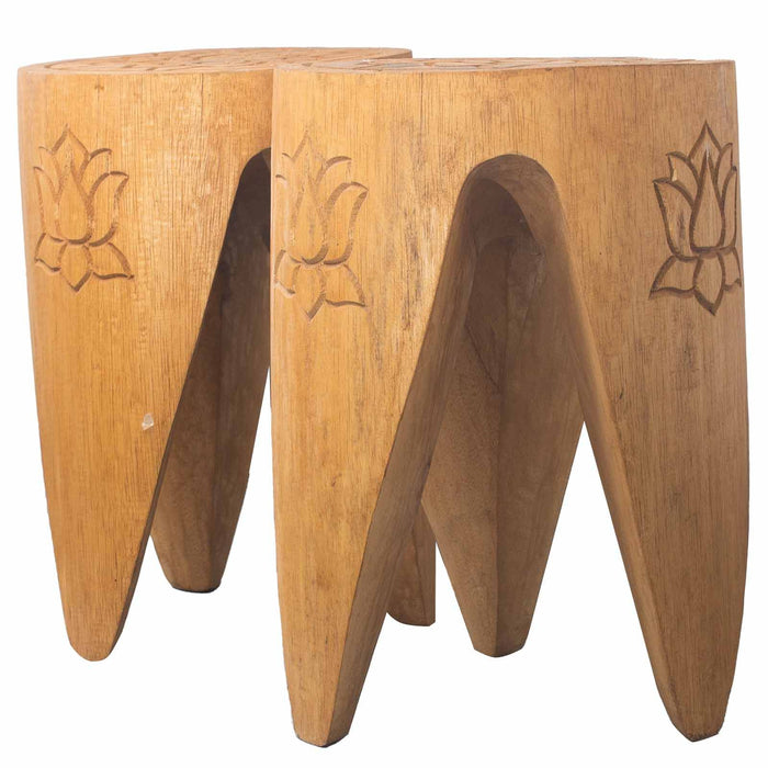 Set of 2 Interlocking Plant Stands - Natural