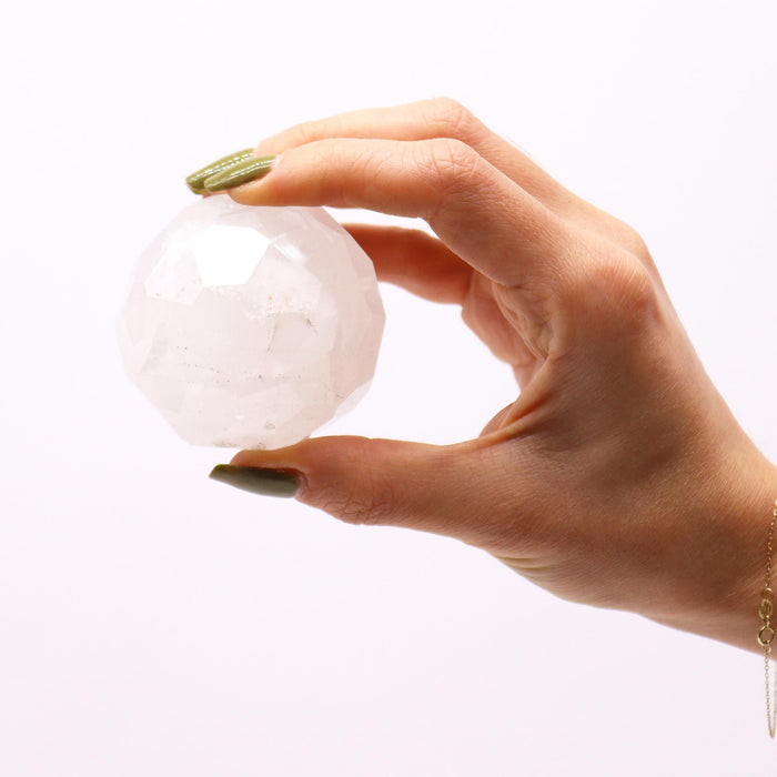 Faceted Gemstone Healing Ball - Rock Quartz