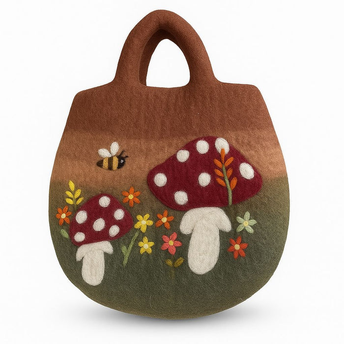 Wassergefilzte Tasche - Pilzgarten