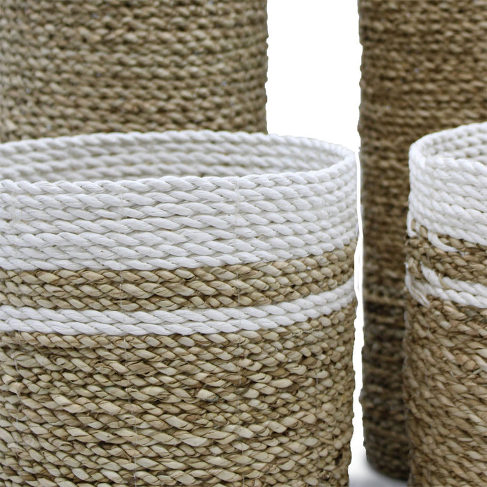 Seegras-Set – 2x Vasen & 2x Körbe