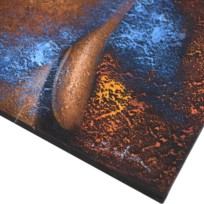 Bemalte Leinwand - Buddha-Gesicht, Kupfer