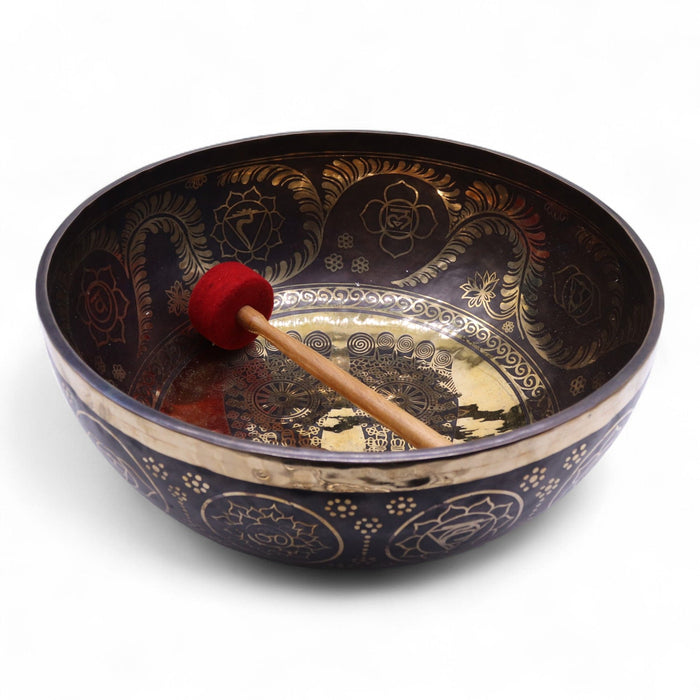 Huge Vibrational Feet Standing Bowl - Engraved, 50cm