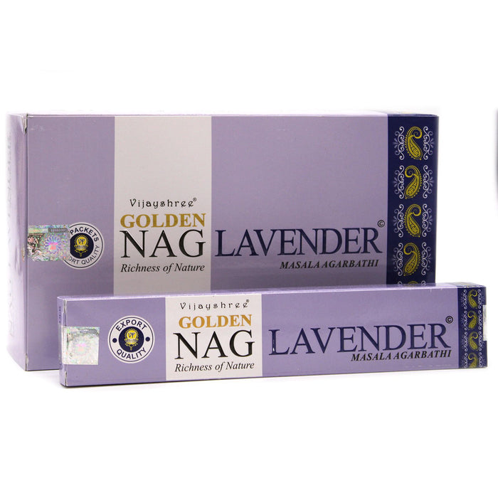 Vijayshree Golden Nag Räucherstäbchen, 15g - Lavendel