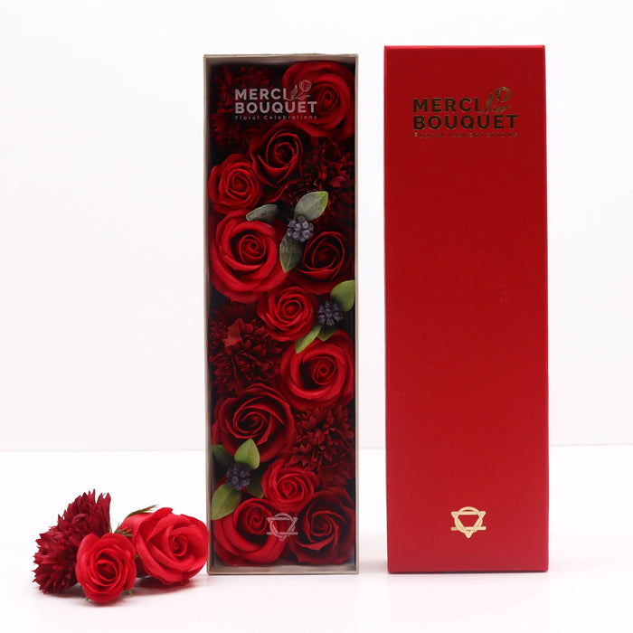 Seifenblumen Geschenkbox - Klassische rote Rosen