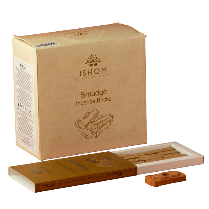 ISHOM Incense Smudge Bricks & Burner - Frankincense