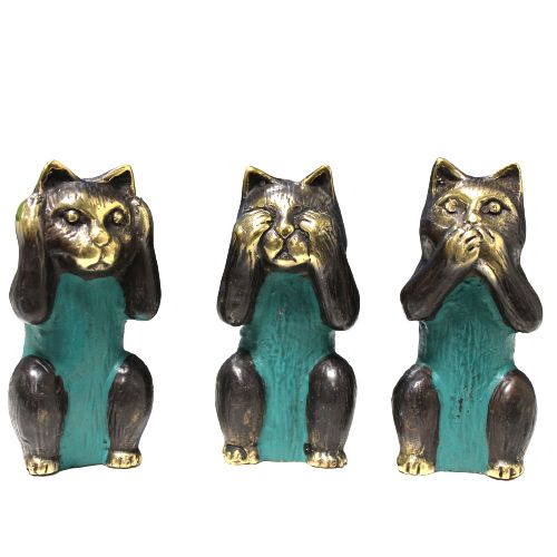 Three Wise Brass Cats - "See No Evil, Hear No, Speak No Evil"