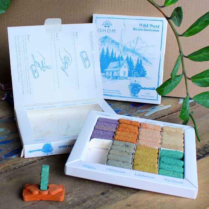 Set aus 70 ISHOM Räucherstäbchen und Brenner - Wild West