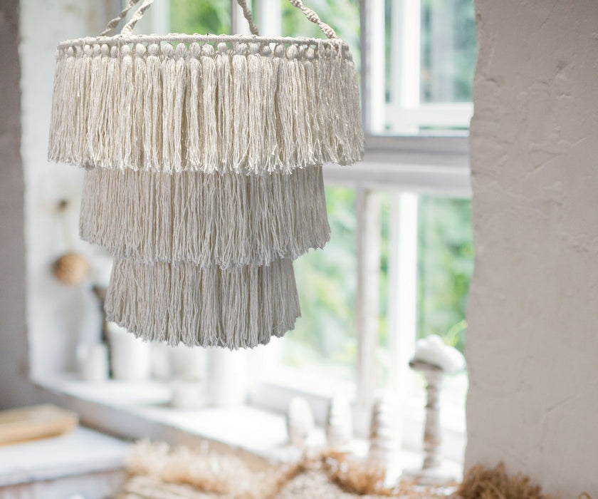 Macrame Soft Cotton Rope Chandelier - Natural