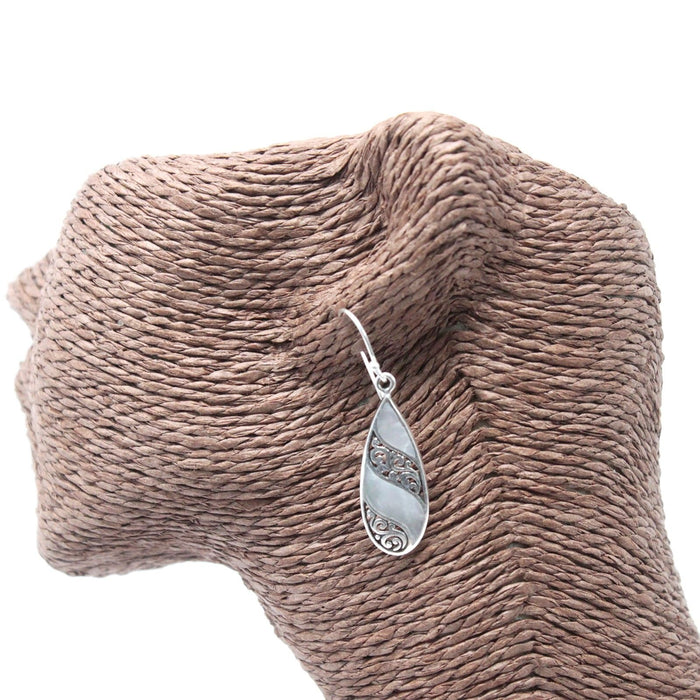 Boucles d'oreilles goutte en argent sterling et nacre