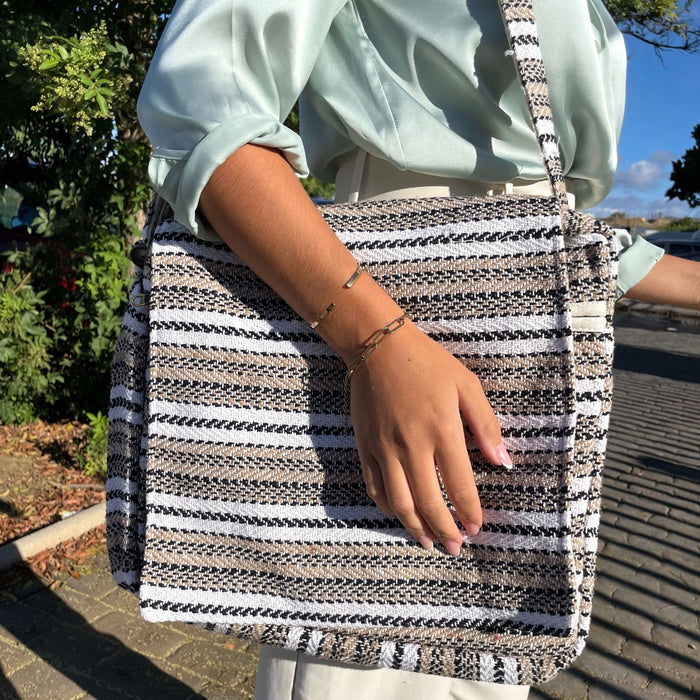 Banjar Laptoptasche – Creme & Grau