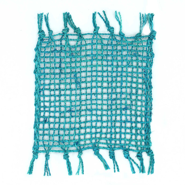 Set Of 4 Seagrass Coasters - Turquoise